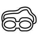 Swimming Glasses Black Outline icon