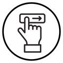 Swipe right Black Outline icon