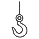 Swivel Winch Hook Black Outline icon