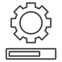 System Update Progress Black Outline icon