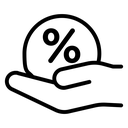 Take Credit Percent Hand icon