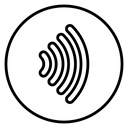 Tap to pay sign Black Outline icon