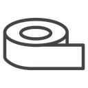 Tape Roll Strip Black Outline icon