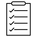 Task List Clipboard Black Outline icon