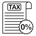 Tax Free Zero Percent Seal icon