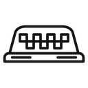 Taxi lamp Black Outline icon