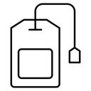 Tea bag Black Outline icon
