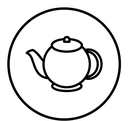 Teapot black outline icon