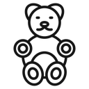 Teddy bear Black Outline icon