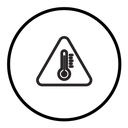 Temperature warning sign icon