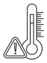 Temperature warning sign Black Outline icon