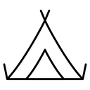 Tent Black Outline icon