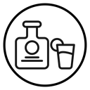 Tequila bottle and glass icon