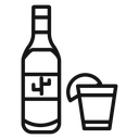 Tequila bottle and glass icon