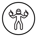 Terrorist with a bomb icon