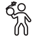 Terrorist with a bomb icon