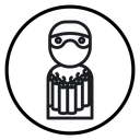 Terrorist with a bomb icon