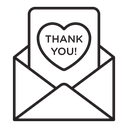 Thank you letter icon