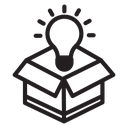 Think out of box idea icon