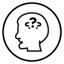 Thinking Black Outline icon