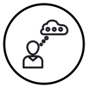 Thinking Black Outline icon