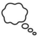 Thought Cloud Bubble Black Outline icon