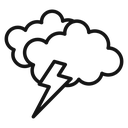 Thunder lightning Black Outline icon