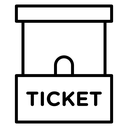 Ticket window Black Outline icon