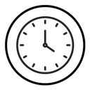Time clock watch icon