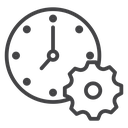 Time Management Gear Black Outline icon