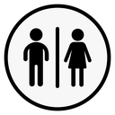 Toilet Restroom Sign Black Outline icon