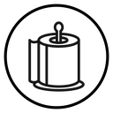 Toilet tissue paper roll icon