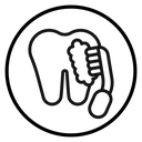 Tooth cleaning Black Outline icon