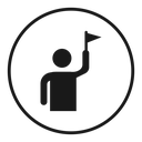 Tour guide people icon