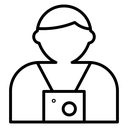 Tourist Guide Black Outline icon