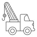 Tow truck Black Outline icon