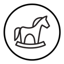 Toy horse rocking chair icon