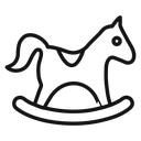 Toy horse rocking chair icon
