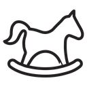 Toy horse rocking chair icon