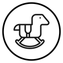 Toy horse rocking chair icon