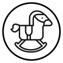 Toy horse rocking chair icon