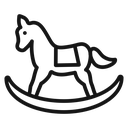 Toy horse rocking chair Black Outline icon