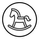 Toy horse rocking chair icon