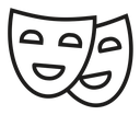 Tragedy Comedy mask icon