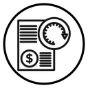 Transaction history Black Outline icon