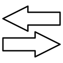 Transfer arrows Black Outline icon