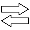 Transfer arrows Black Outline icon