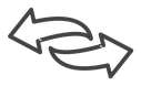 Transfer arrows Black Outline icon