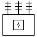 Transformer Substation Black Outline icon