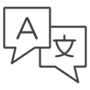 Translate Speech Bubbles Black Outline icon